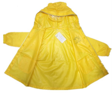 Childrens Yellow Rain Jacket Use with Breathable Fabric