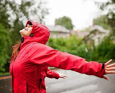 light hooded rain jacket