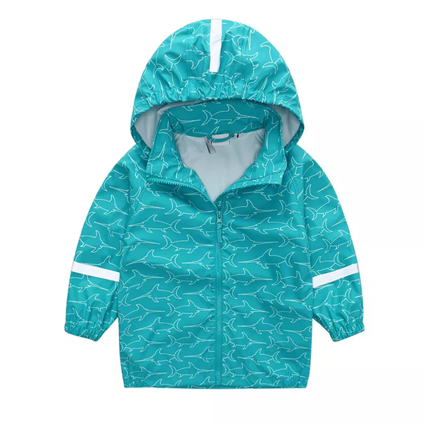 Fashion children rainwears with reflector and printing