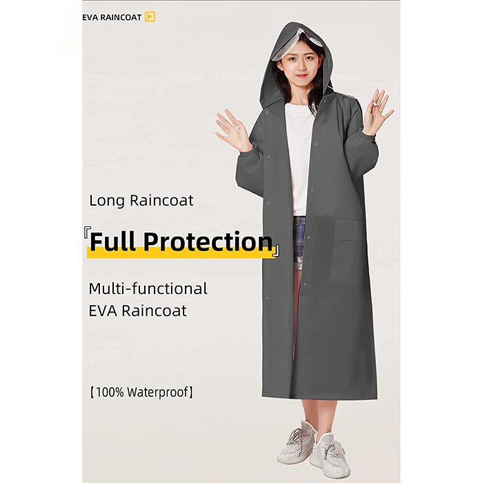 Waterproof adult reflective stripe outdoor polyester women Rain jacket