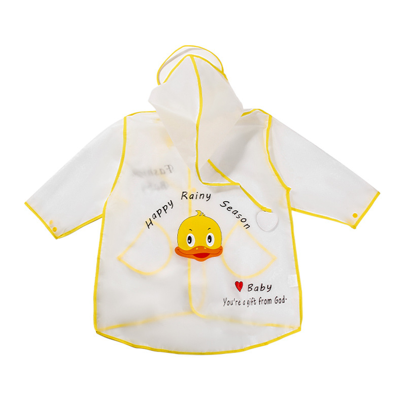 Lovely cartoon printing can be customized printing transparent ribbon hat brim waterproof raincoat for children
