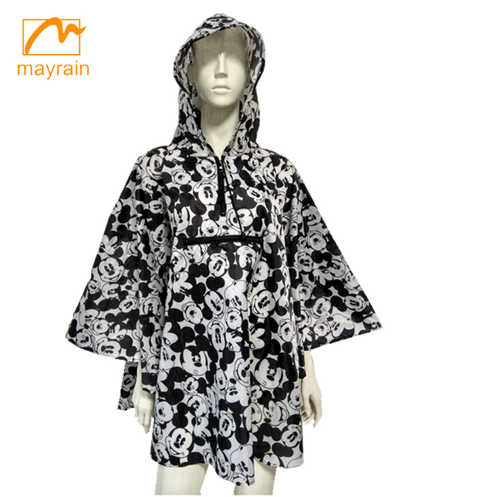 full printing custom cartoon print rain poncho for adult
