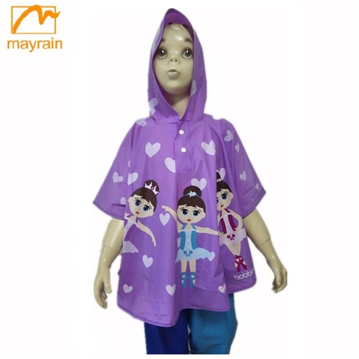 Lovely 100% PVC rainponcho for kids