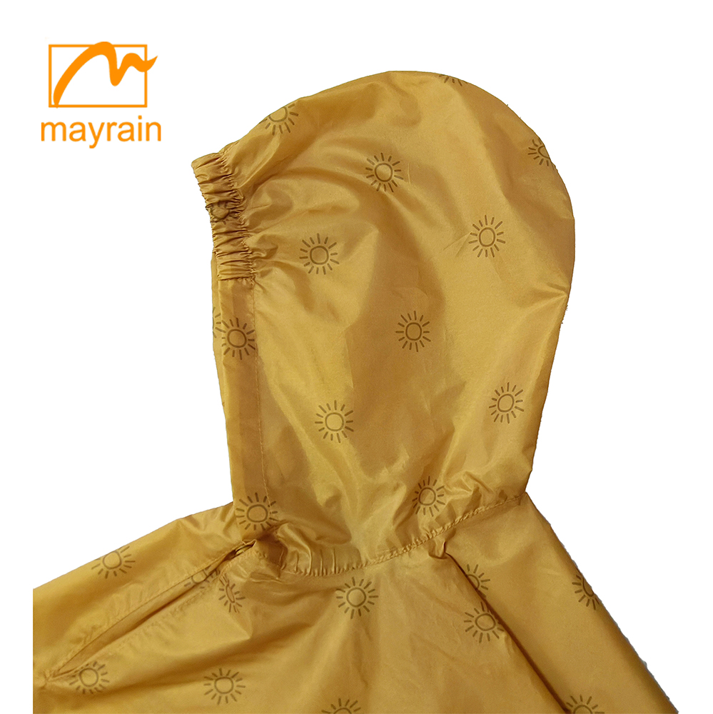 polyester rain poncho waterproof fashionable lovely printing rain poncho for women