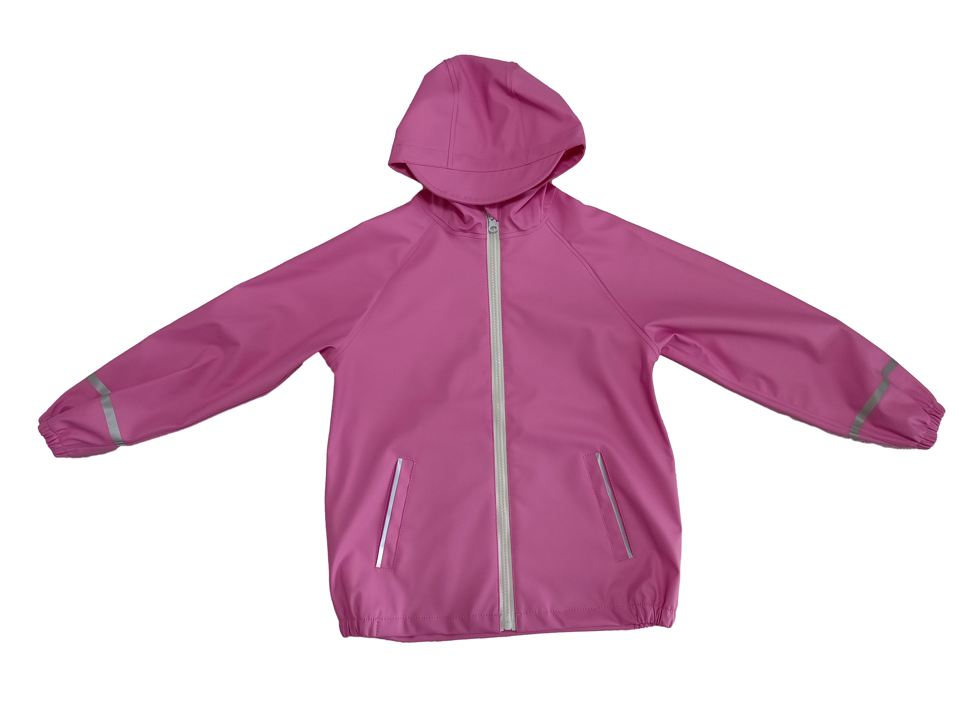 pu rain jacket waterproof raincoat with reflective strip rain coat for adult