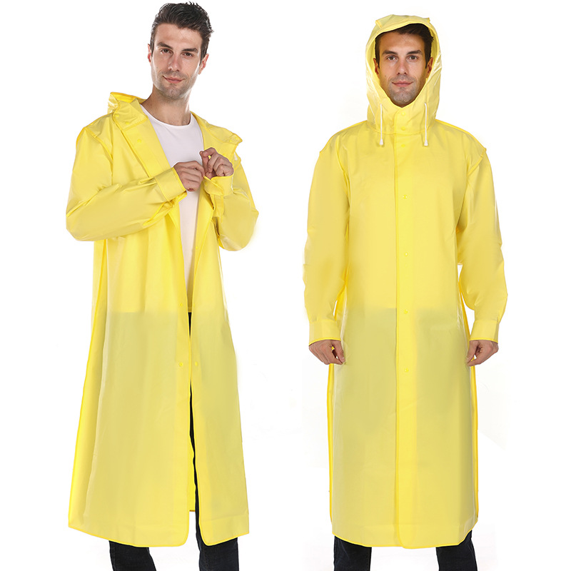 Eva adult edge raincoat waterproof coat for men and women fashion outdoor transparent thick black poncho