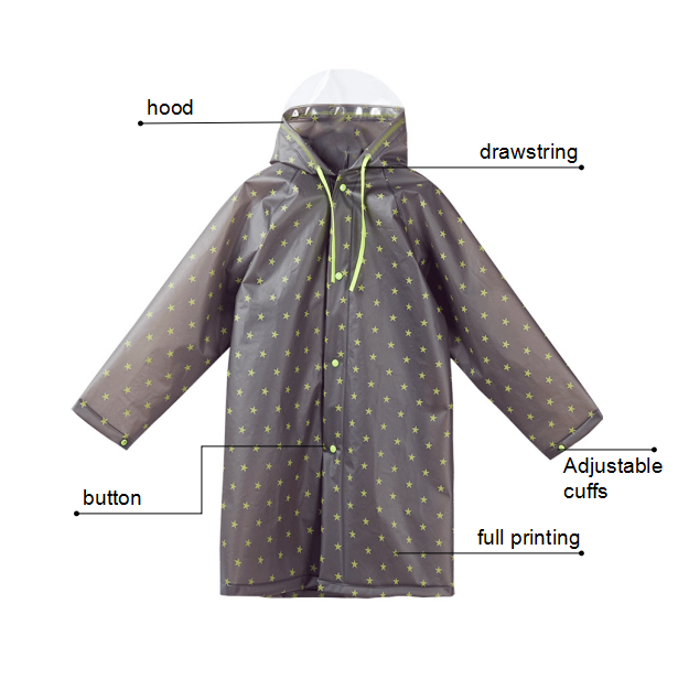 fashionable custom cute waterproof trench children child girls rain coat raincoat rain poncho for kids