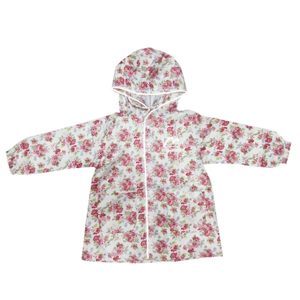 Waterproof full printing kid’s rain jacket with reflector