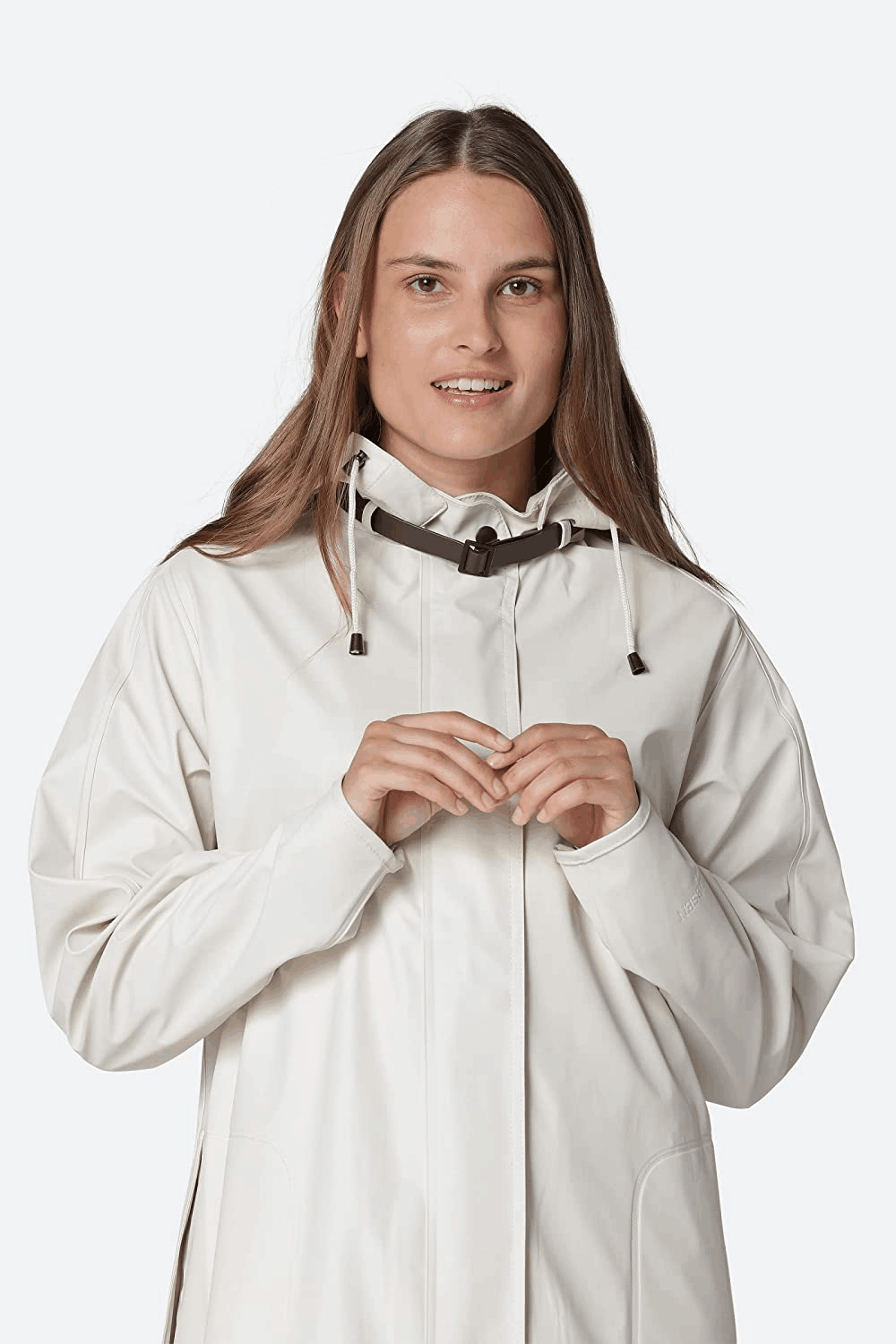 fashionable rain jacket for women pu fabric raincoat waterproof windproof rainwears
