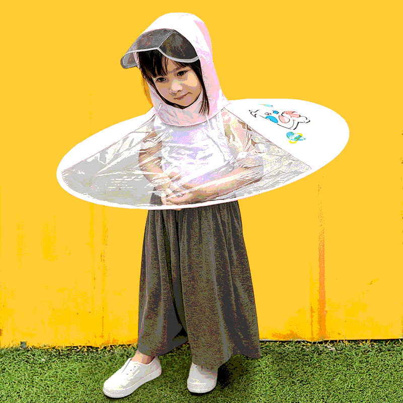 Polyester funny cute reflective animal funny raincoat