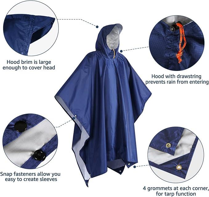 riding rain poncho polyester raincoat poncho with reflective rain coat waterproof poncho rain