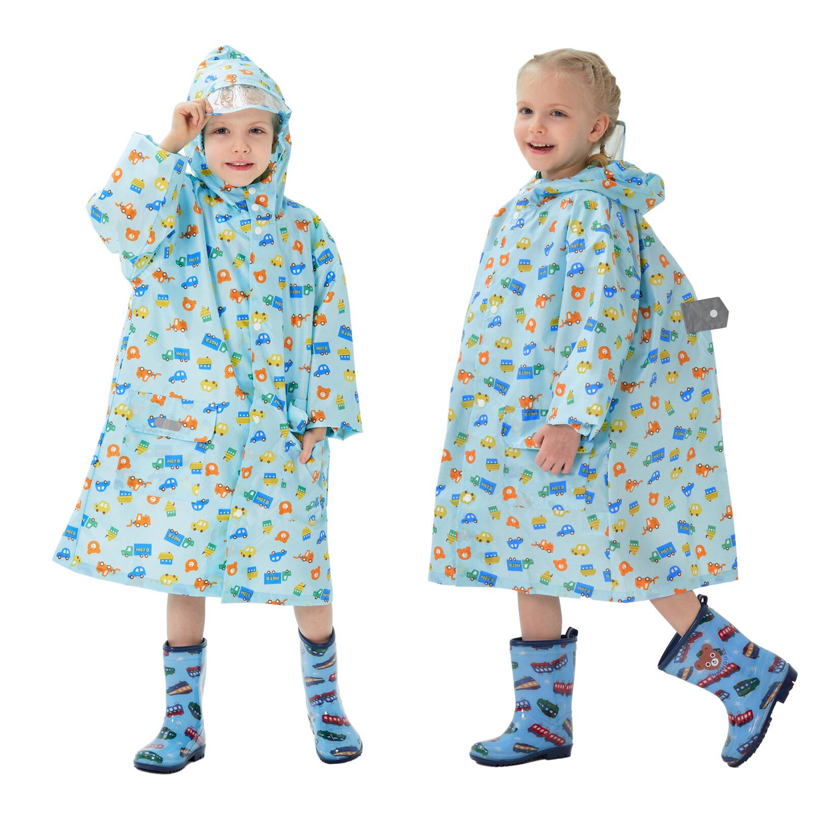child reflective raincoat kids rain poncho waterproof eva lovely printing rainwears rain coat