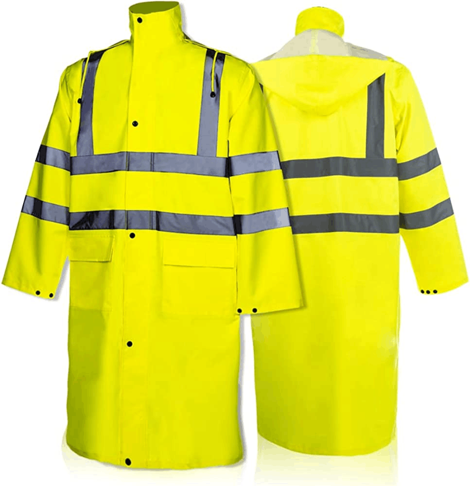 long raincoat with reflective high quality rain jacket waterproof and windproof rain coat for adult