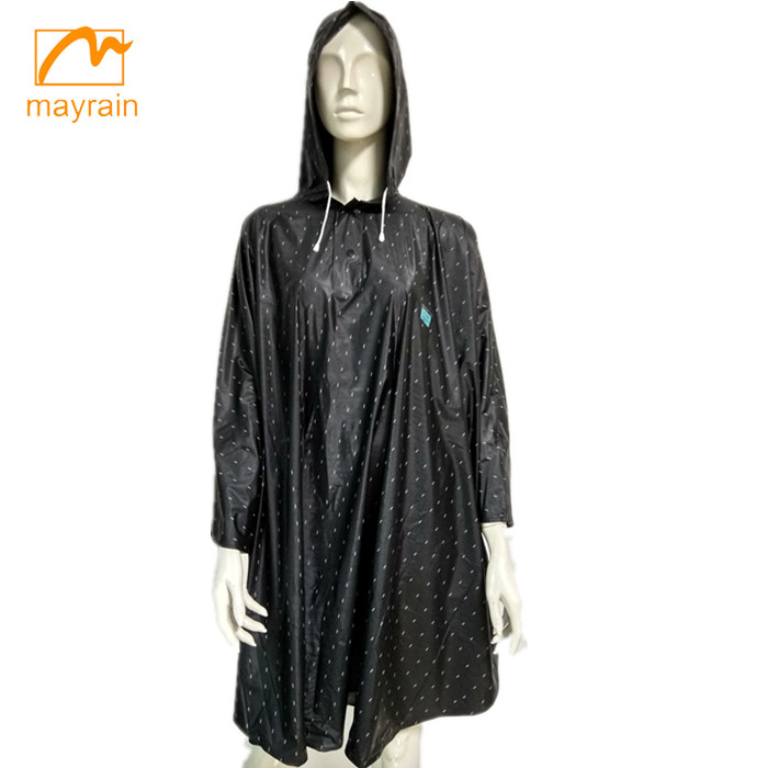 PVC rain poncho for adult outdoor riding raincoat poncho rain coat waterproof windproof