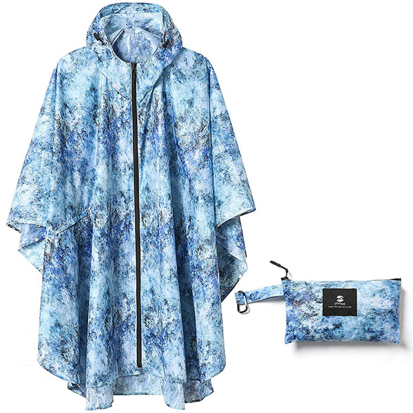 Ladies Hooded Rain Poncho Outdoor Activity