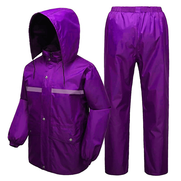 safety working riding raincoat jacket and pants