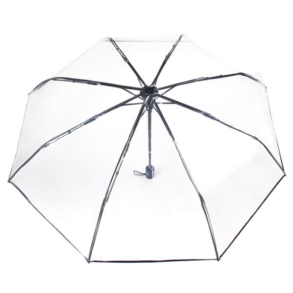 Three-folding POE clear umbrella transparent